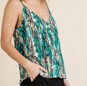Umgee USA Multi color spaghetti straps blouse